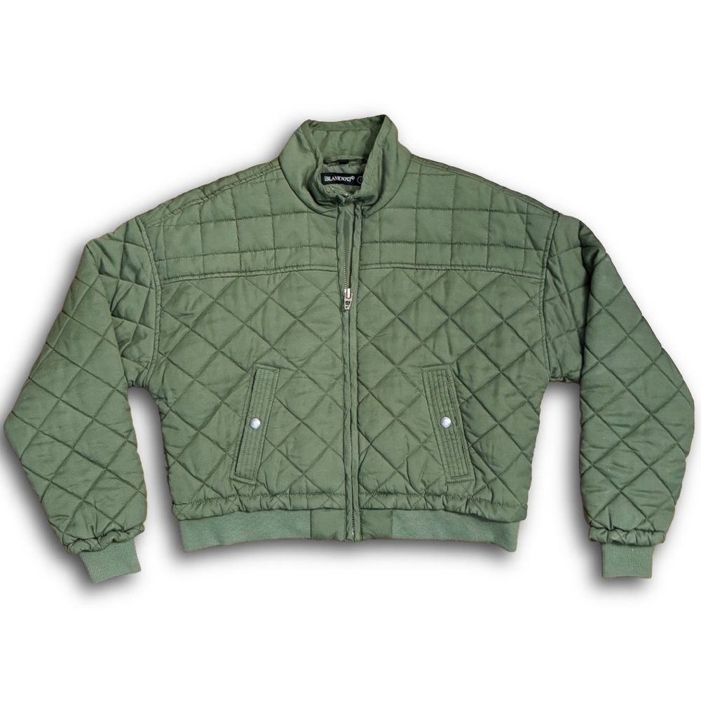 Blank NYC Olive Green Quilted Bomber Jacket - Small